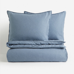 Комплект двуспального постельного белья H&amp;M Home Linen-blend, синий