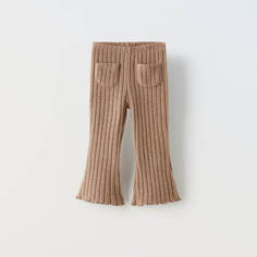 Леггинсы Zara Warm Ribbed Flared, рыжевато-коричневый