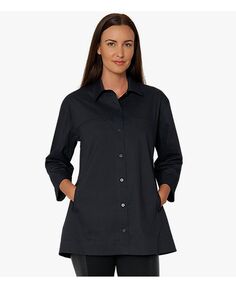 Женская рубашка свободного кроя из хлопкового поплина Stella Carakasi, черный