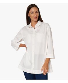 Женская рубашка свободного кроя из хлопкового поплина Stella Carakasi, белый