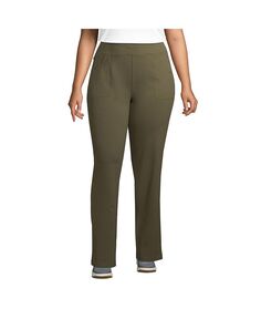 Женские брюки Active с 5 карманами больших размеров Lands&apos; End, цвет Forest moss