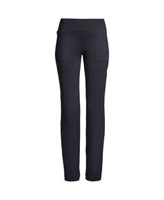 Женские высокие активные брюки с 5 карманами Lands&apos; End, черный