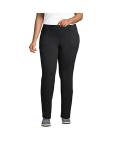 Женские брюки Active с 5 карманами больших размеров Lands&apos; End, черный