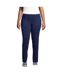 Женские брюки Active с 5 карманами больших размеров Lands&apos; End, синий