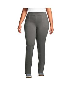 Женские брюки Active с 5 карманами больших размеров Lands&apos; End, серый