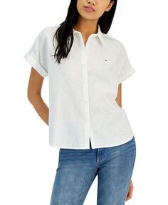 Женская походная рубашка с манжетами на рукавах Tommy Hilfiger, белый