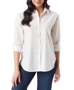 Женская рубашка Amanda на пуговицах с металлизированной нитью Gloria Vanderbilt, белый