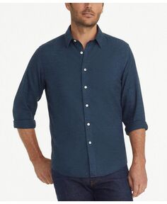 Мужская рубашка обычного кроя без морщин венето на пуговицах UNTUCKit, синий