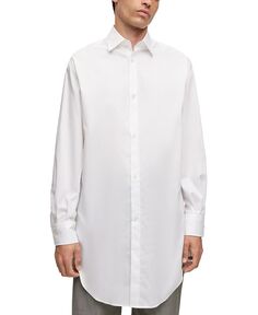 Мужская длинная рубашка обычного кроя, которую легко гладить Hugo Boss, белый