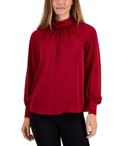 Женская блузка с воротником-стойкой и рукавами реглан Anne Klein, красный
