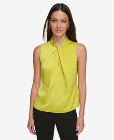 Женская блузка без рукавов с закругленным вырезом DKNY, желтый