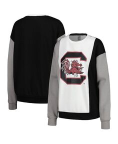Женский бело-черный пуловер с вертикальными цветными блоками South Carolina Gamecocks Gameday Couture, белый