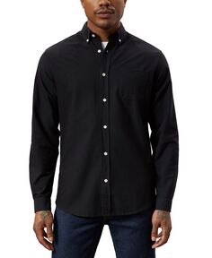 Мужская оксфордская рубашка на пуговицах с длинными рукавами Jasper Frank And Oak, черный