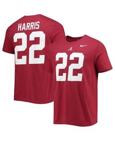 Мужская футболка Najee Harris Crimson Alabama Crimson Tide с именем и номером команды выпускников Nike, красный