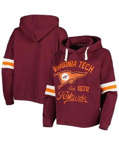 Женский бордовый пуловер с капюшоном Virginia Tech Hokies Super Pennant с эффектом потертости Pressbox, красный