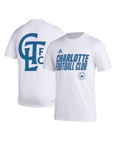 Мужская белая футболка Charlotte FC Team с крючками AEROREADY adidas, белый