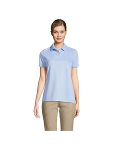 Женская школьная форма, рубашка поло из полипике с короткими рукавами Lands&apos; End, цвет Blue