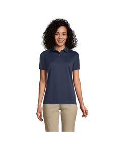 Женская школьная форма, рубашка поло из полипике с короткими рукавами Lands&apos; End, цвет Classic navy