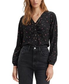 Женская блузка Zenda со сборками и длинными рукавами Levi&apos;s, цвет Kitty Floral Caviar Levis