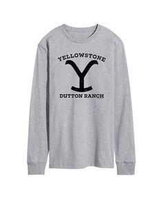 Мужская футболка с длинным рукавом Yellowstone Dutton Ranch Y AIRWAVES, серый