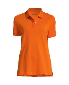Женская школьная форма с коротким рукавом и сетчатой рубашкой поло Lands&apos; End, оранжевый