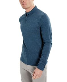 Мужская классическая рубашка-поло стрейч с длинными рукавами Kenneth Cole, синий