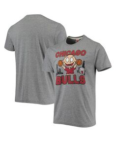 Мужская серая футболка Chicago Bulls NBA x Rugrats Tri-Blend с меланжевым рисунком Homage, серый