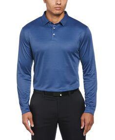Мужская мини-жаккардовая рубашка-поло для гольфа с длинным рукавом PGA TOUR, цвет Peacoat
