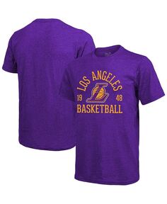 Мужская фиолетовая футболка Los Angeles Lakers Ball Hog с логотипом Tri-Blend с нитками Majestic, фиолетовый