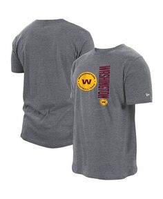Мужская серая футболка Washington Football Team с разделенным логотипом 2-Hit New Era, серый