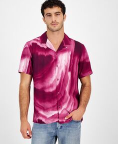 Мужская рубашка Smoke Stream с коротким рукавом и пуговицами спереди I.N.C. International Concepts, фиолетовый
