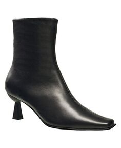 Женские кожаные ботинки Leilani с квадратным носком French Connection, черный