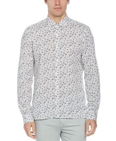 Мужская мягкая рубашка с цветочным принтом Perry Ellis, цвет Iceberg Gr
