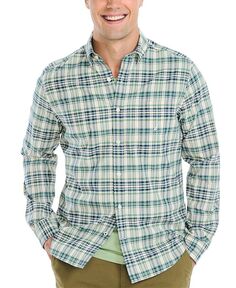 Мужская клетчатая рубашка на пуговицах с длинными рукавами Nautica, зеленый