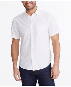 Мужская рубашка стандартного кроя без морщин с короткими рукавами и пуговицами Gironde UNTUCKit, белый