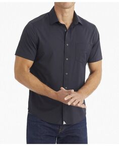Мужская приталенная рубашка без морщин с короткими рукавами и пуговицами Жиронда UNTUCKit, черный