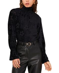 Женская блузка с высоким воротником, открытой спиной и длинными рукавами 1.STATE, черный