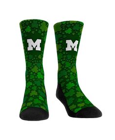 Мужские и женские носки Michigan Wolverines St. Патрика Shamrock Crew Socks Rock &apos;Em, зеленый