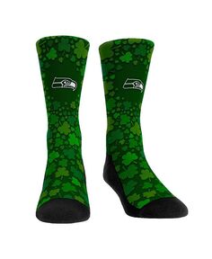 Мужские и женские носки Seattle Seahawks St. Patty&apos;s Day Shamrock Crew Socks Rock &apos;Em, зеленый