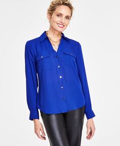 Женская блузка на пуговицах с воротником I.N.C. International Concepts, синий