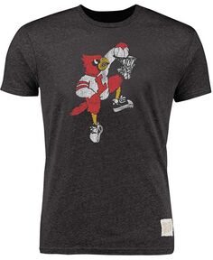 Мужская футболка Heather Black Louisville Cardinals в винтажном стиле Tri-Blend Original Retro Brand, черный