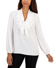 Женская блузка с рюшами и завязками спереди Kasper, белый