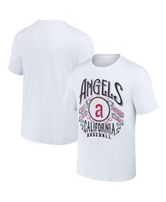 Мужская футболка Darius Rucker Collection by White California Angels Cooperstown Collection с эффектом потертости в стиле рок Fanatics, белый
