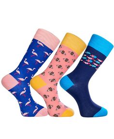 Новинка, комплект роскошных мужских носков для экипажа, разноцветные, с бесшовным мыском, 3 шт. Love Sock Company, мультиколор