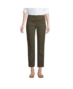 Женская школьная форма, укороченные брюки чинос со средней посадкой Lands&apos; End, зеленый