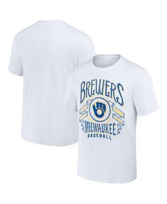 Мужская футболка Darius Rucker Collection от White Milwaukee Brewers с эффектом потертости в стиле рок Fanatics, белый