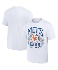 Мужская футболка Darius Rucker Collection by White New York Mets Distressed Rock Fanatics, белый