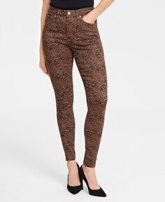 Женские джинсы скинни с анималистичным принтом и высокой посадкой I.N.C. International Concepts, коричневый