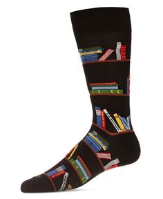 Мужские носки Bibliophile Rayon from Bamboo Novelty Crew Socks MeMoi, черный
