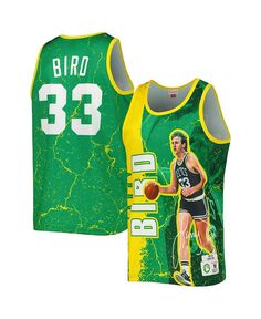 Мужская майка Larry Bird Kelly Green Boston Celtics 1985-86 Hardwood Classics Player Burst Mitchell &amp; Ness, зеленый